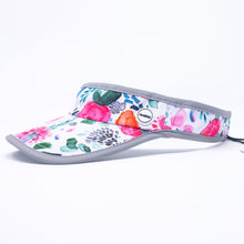 Women's pink painted floral visor hat for running