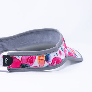 Women's pink painted floral visor hat for running